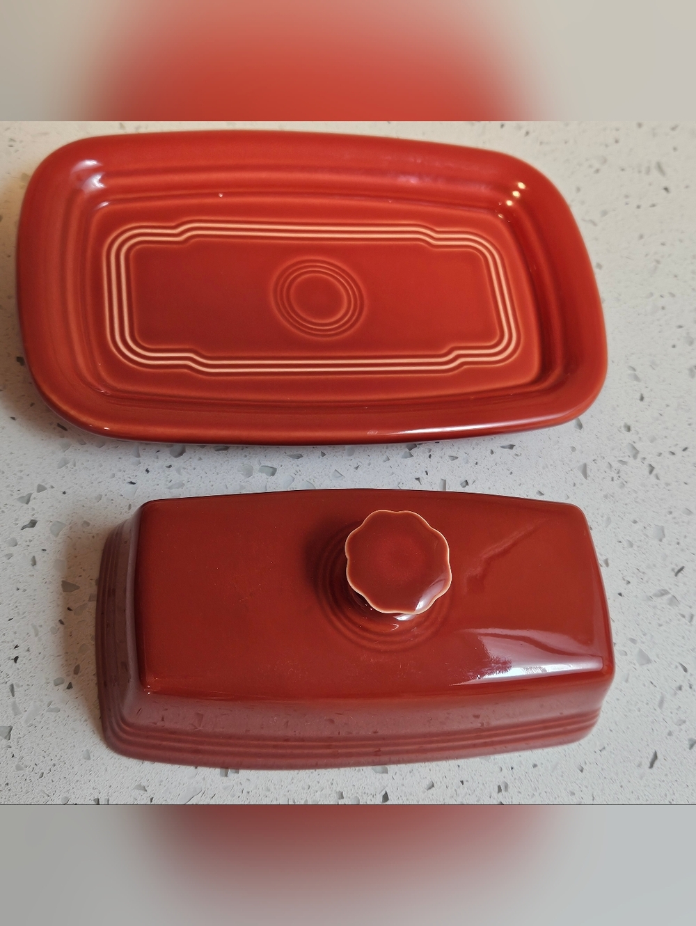 Fiesta Xl Butter Dish Retired Paprika Color - Picture 6 of 8